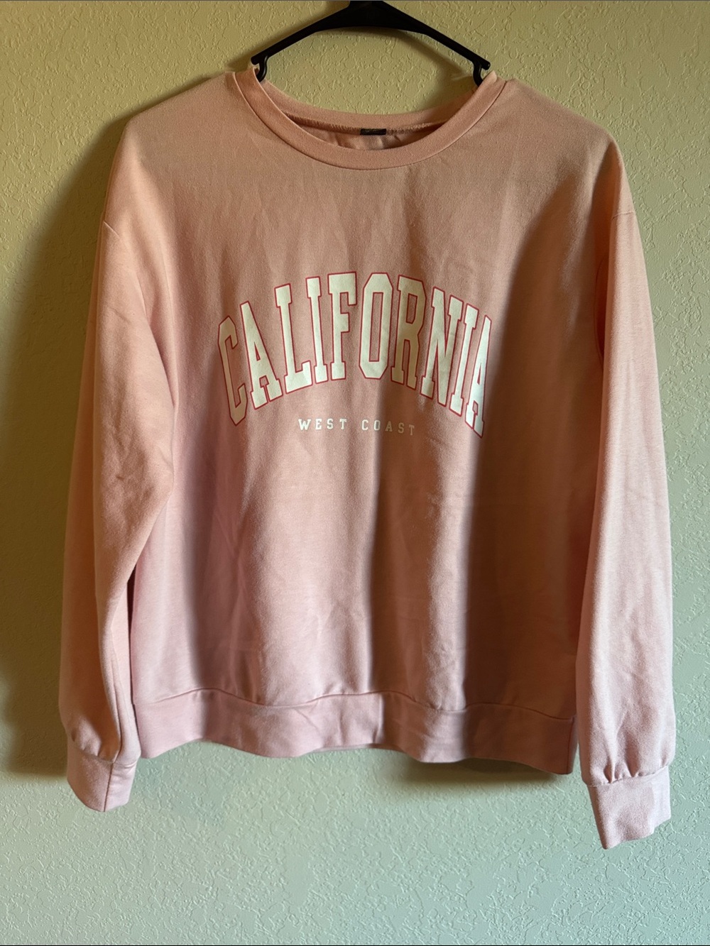 SHEIN Pastel Pink 'California' Crewneck Sweatshirt